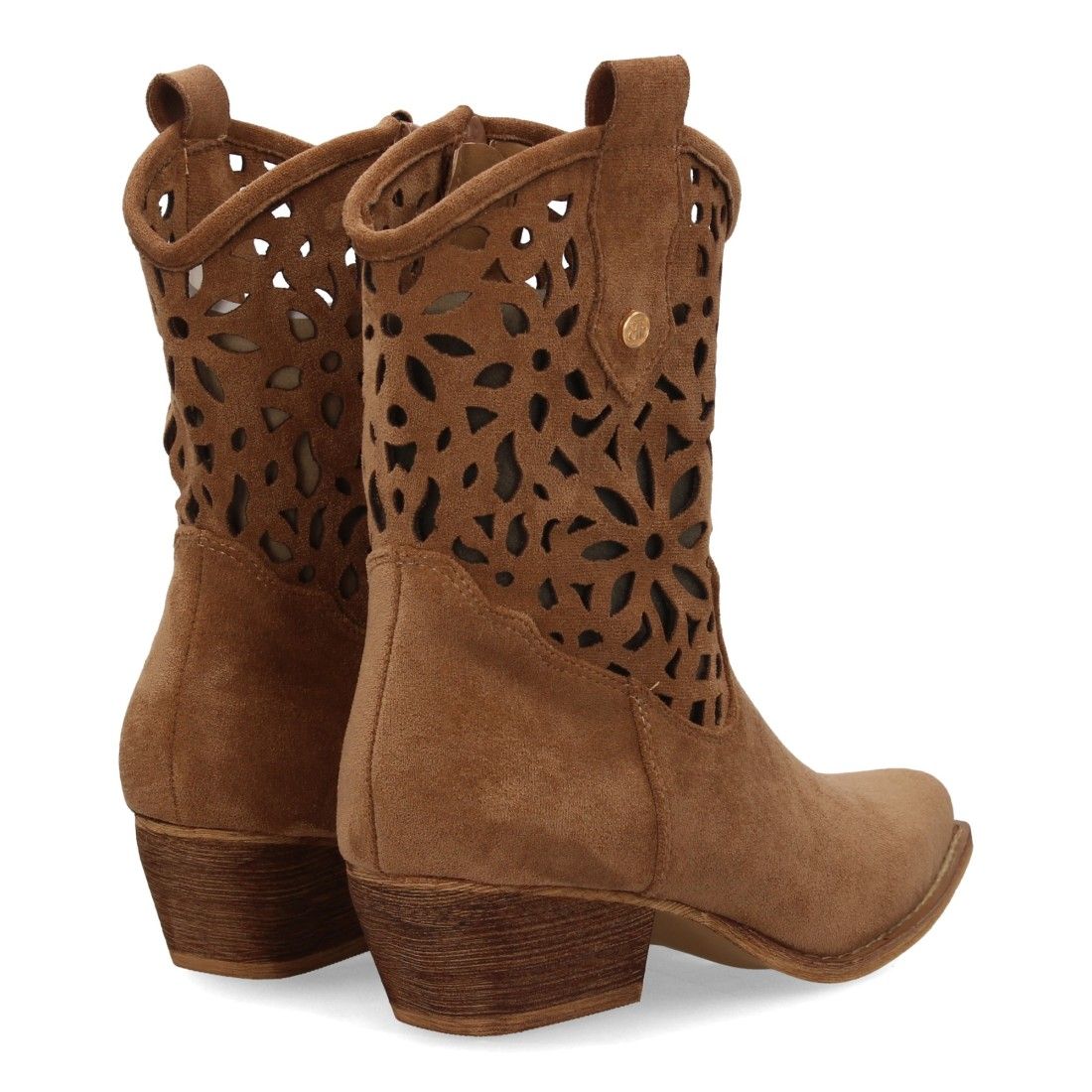 Botín cowboy para mujer, diseño calado en la caña, - Imagen 5
