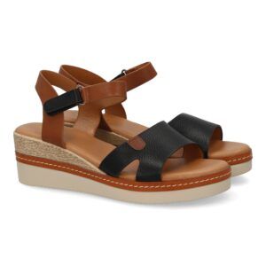 Sandalias de cuña bicolor para mujer
