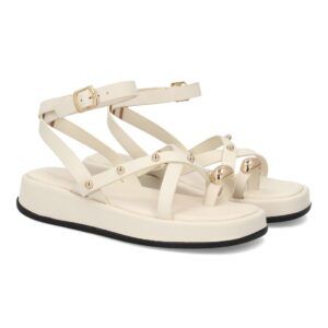Sandalia plana de mujer con diseño de tiras Sandalia de cuña de yute para mujer