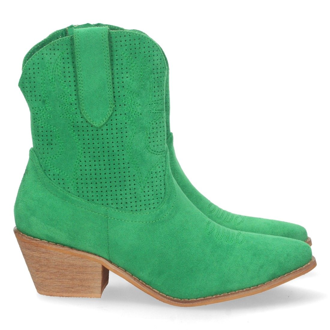 Botín de tacón Campero con Cremallera - Verde