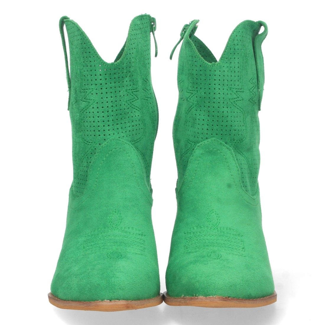 Botín de tacón Campero con Cremallera - Verde - Imagen 3
