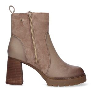 Botín con tacón cómodo de mujer - Beige