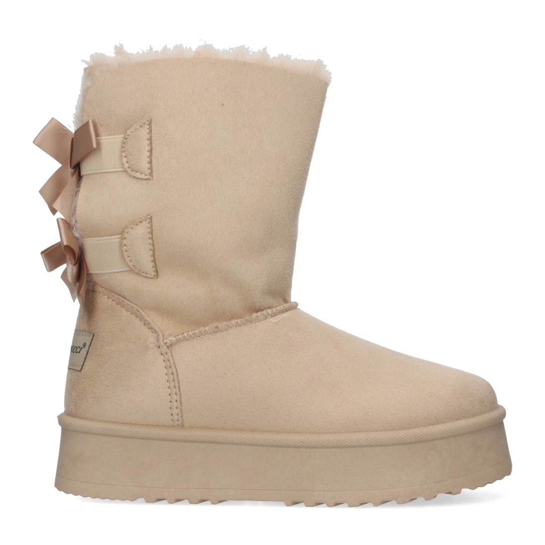 Botínes lisos de plataforma - Beige - Imagen 2