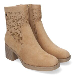 Botines de Mujer Elegantes y Comodos con Tacón Ancho - Taupe