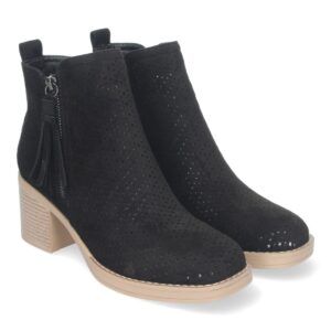 Botines de Mujer Elegantes y Comodos con Tacón Ancho - Negro