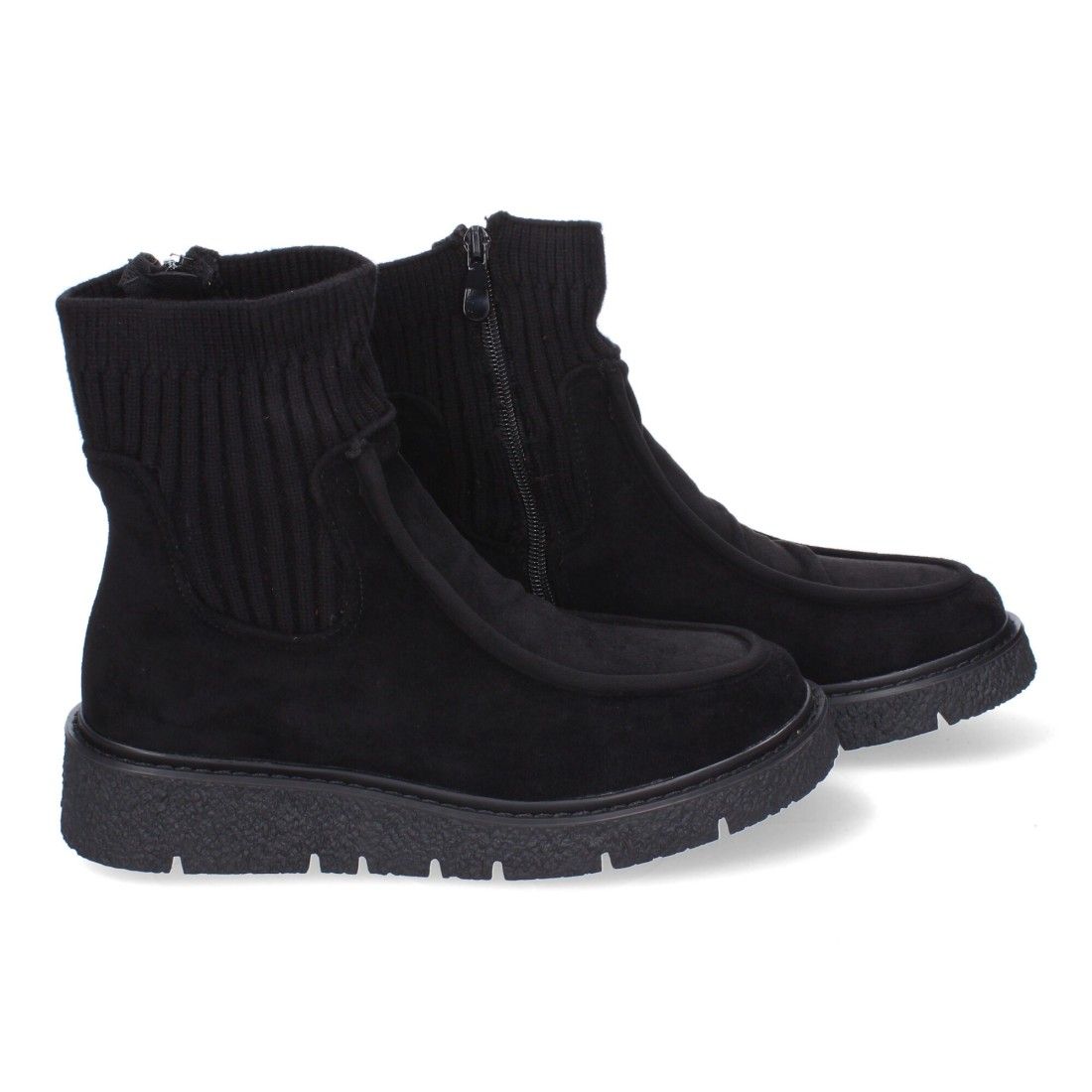 Botines de Mujer Cómodos y Elegantes, Tejido Elástico - Negro - Imagen 5