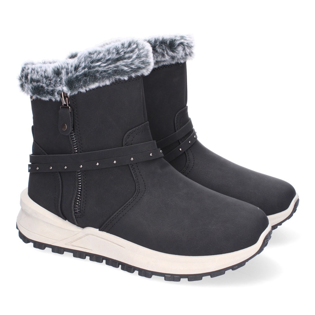 Botines de Invierno Planos para Mujer, Comodos y Elegantes - Negro