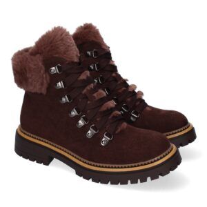 Botines de Mujer Forrados de Pelo, Diseño Moderno, Comodas y Elegantes - Marron