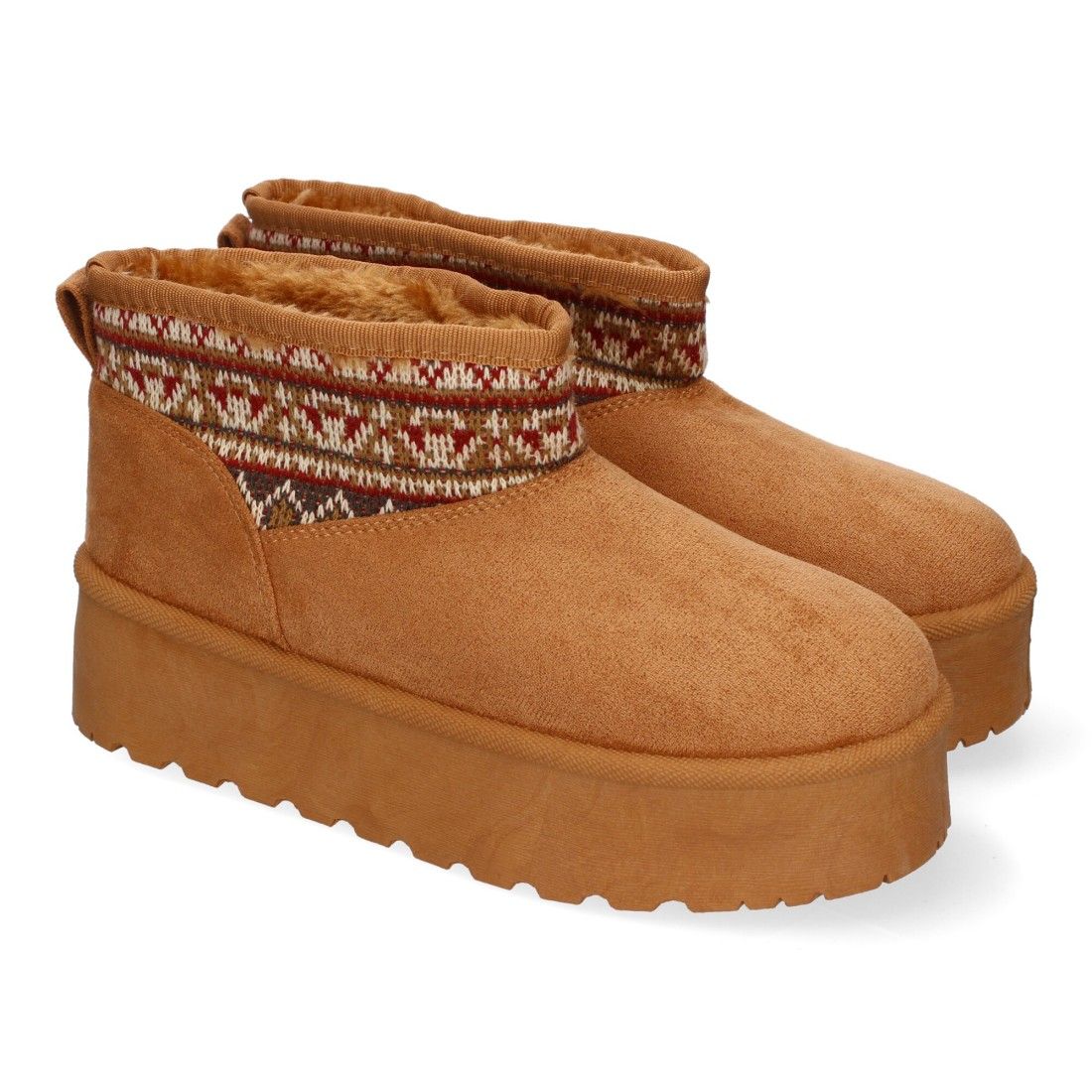 Botín Australiano para Mujer, cómodo y Calido, Forrado el Interior con Pelo - Camel