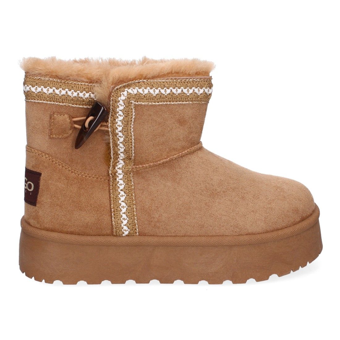 Botín Australiano para Mujer, cómodo y Calido, Forrado el Interior con Pelo - Camel - Imagen 2