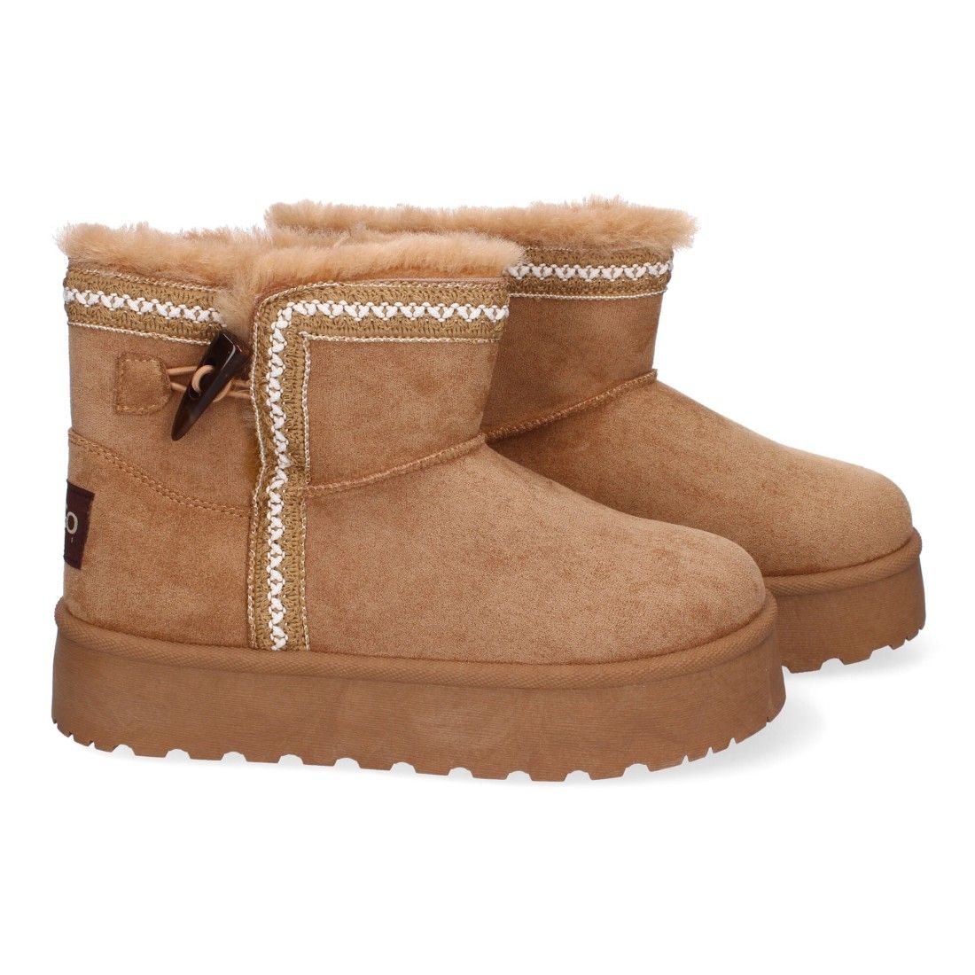 Botín Australiano para Mujer, cómodo y Calido, Forrado el Interior con Pelo - Camel - Imagen 5