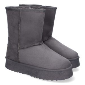 Botínes para Mujer, Estilo Australianos, Lisos de Plataforma - Gris