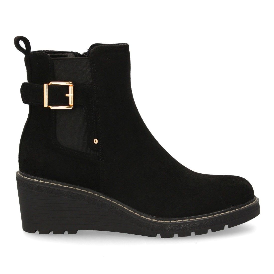 Bota de cuña con estilo minimalista para mujer - Negro - Imagen 2