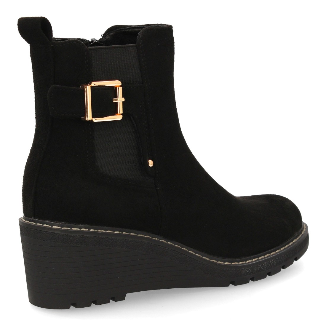 Bota de cuña con estilo minimalista para mujer - Negro - Imagen 4