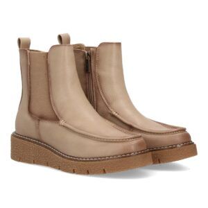 Botín de cuña estilo Chelsea para mujer - Beige