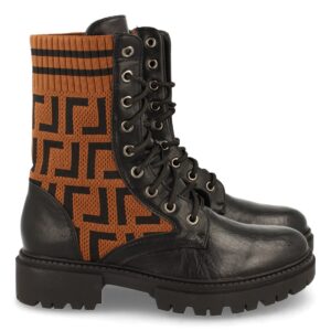 Botín Plano con Cordones y elástico - Camel