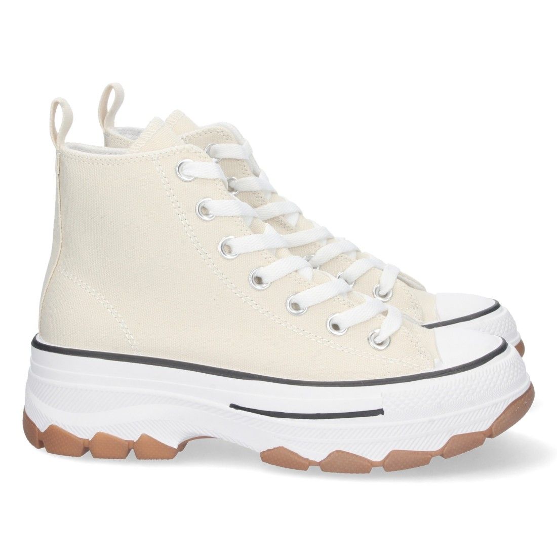 Zapatilla Abotinada de Lona con Cordones
