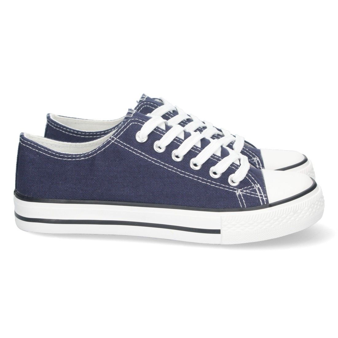 Zapatilla Plana de Lona con Cordones