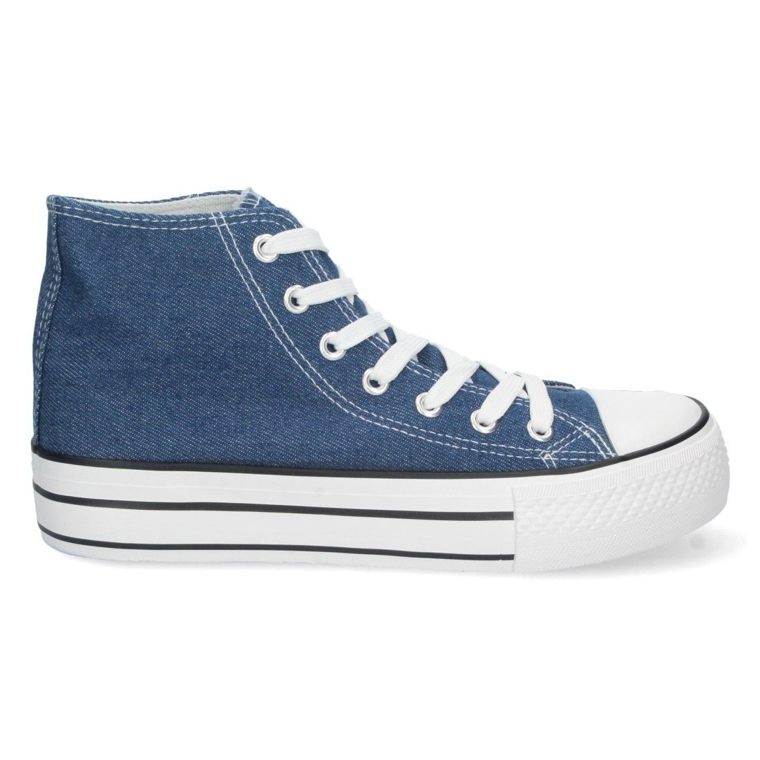 Zapatilla Abotinada de Lona con Cordones - Imagen 2