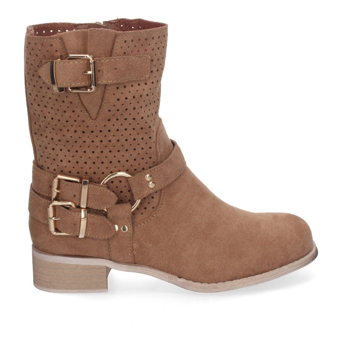 Botines de Mujer con Tacón Bajo y Adornos de Hebillas - Imagen 2