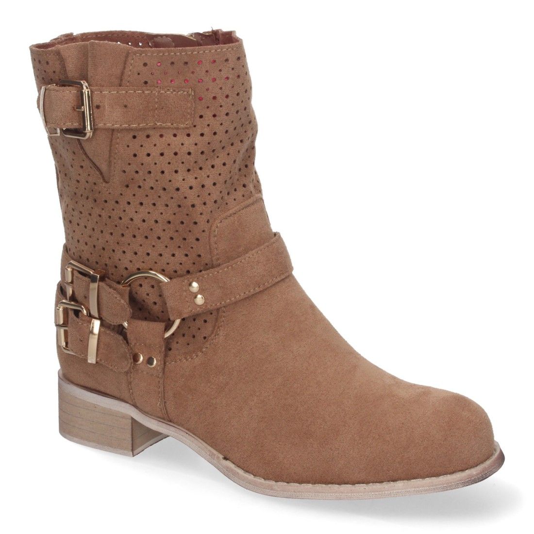Botines de Mujer con Tacón Bajo y Adornos de Hebillas - Imagen 3