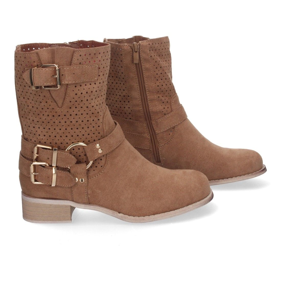 Botines de Mujer con Tacón Bajo y Adornos de Hebillas - Imagen 5