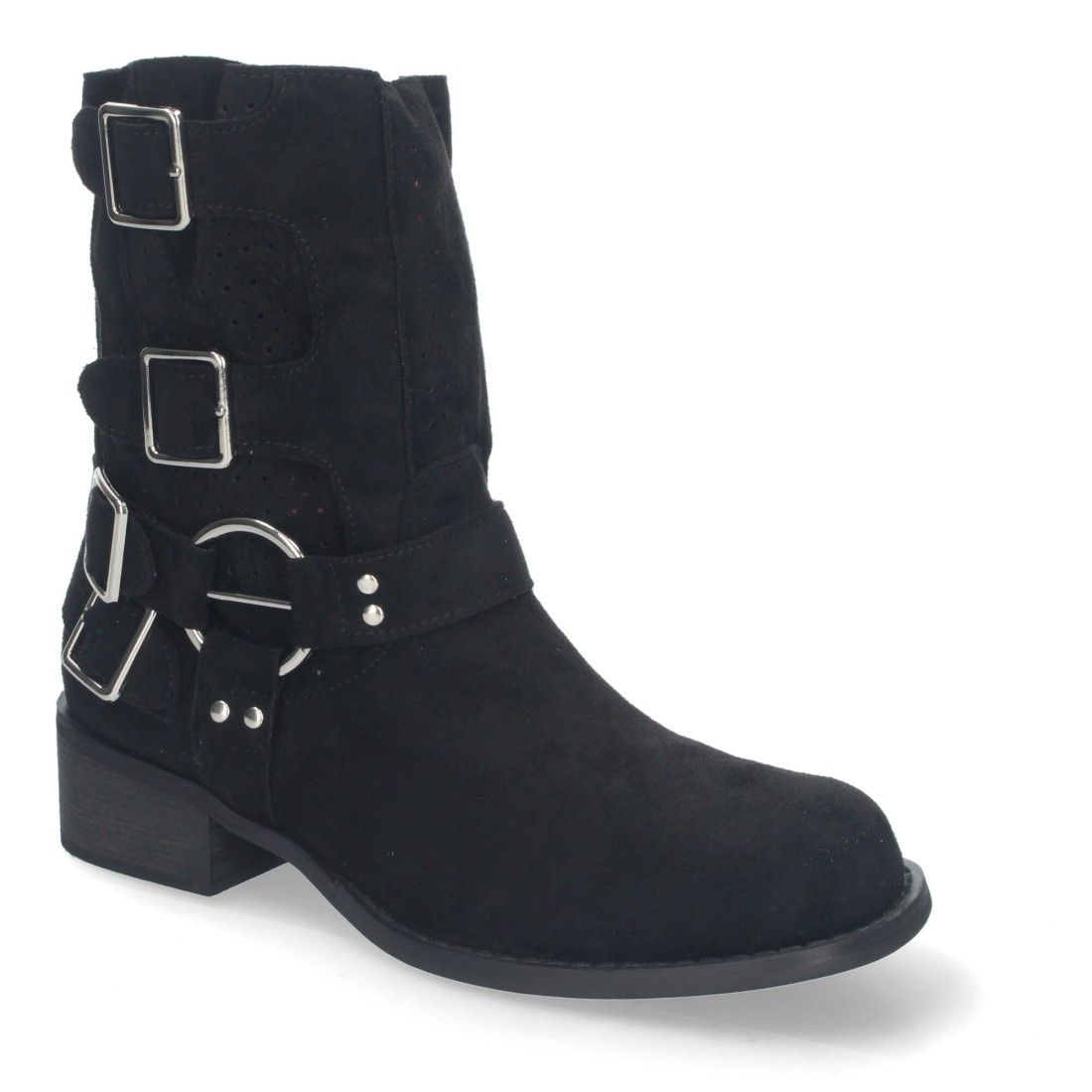 Botines de Mujer con Tacón Bajo y Adornos de Hebillas - Imagen 3