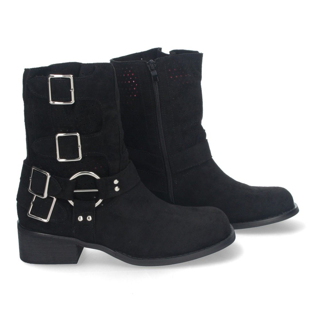 Botines de Mujer con Tacón Bajo y Adornos de Hebillas - Imagen 5