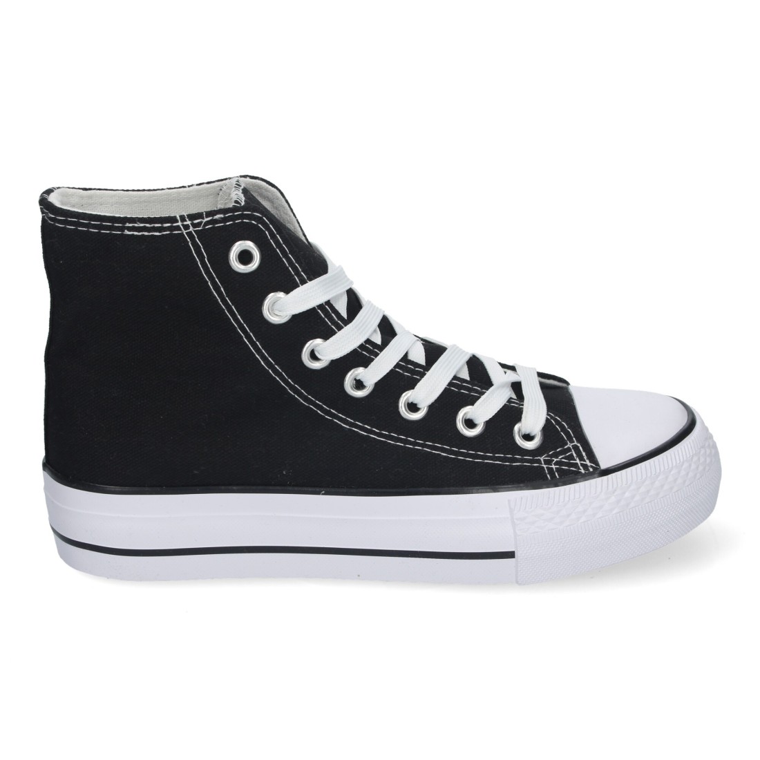 Zapatilla Abotinada de Mujer, Comoda, con Material de Lona - Imagen 2
