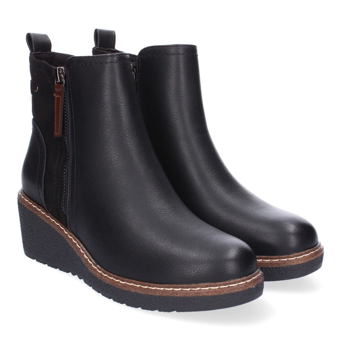 Botines de Cuña para Mujer Comodos, Diseño Elegante con Cremallera