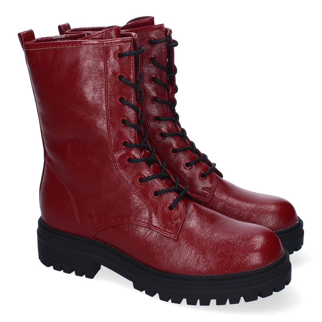 Botas de Mujer, Comodas y Elegantes, Estilo Militar con Cordones, Suela Dentada