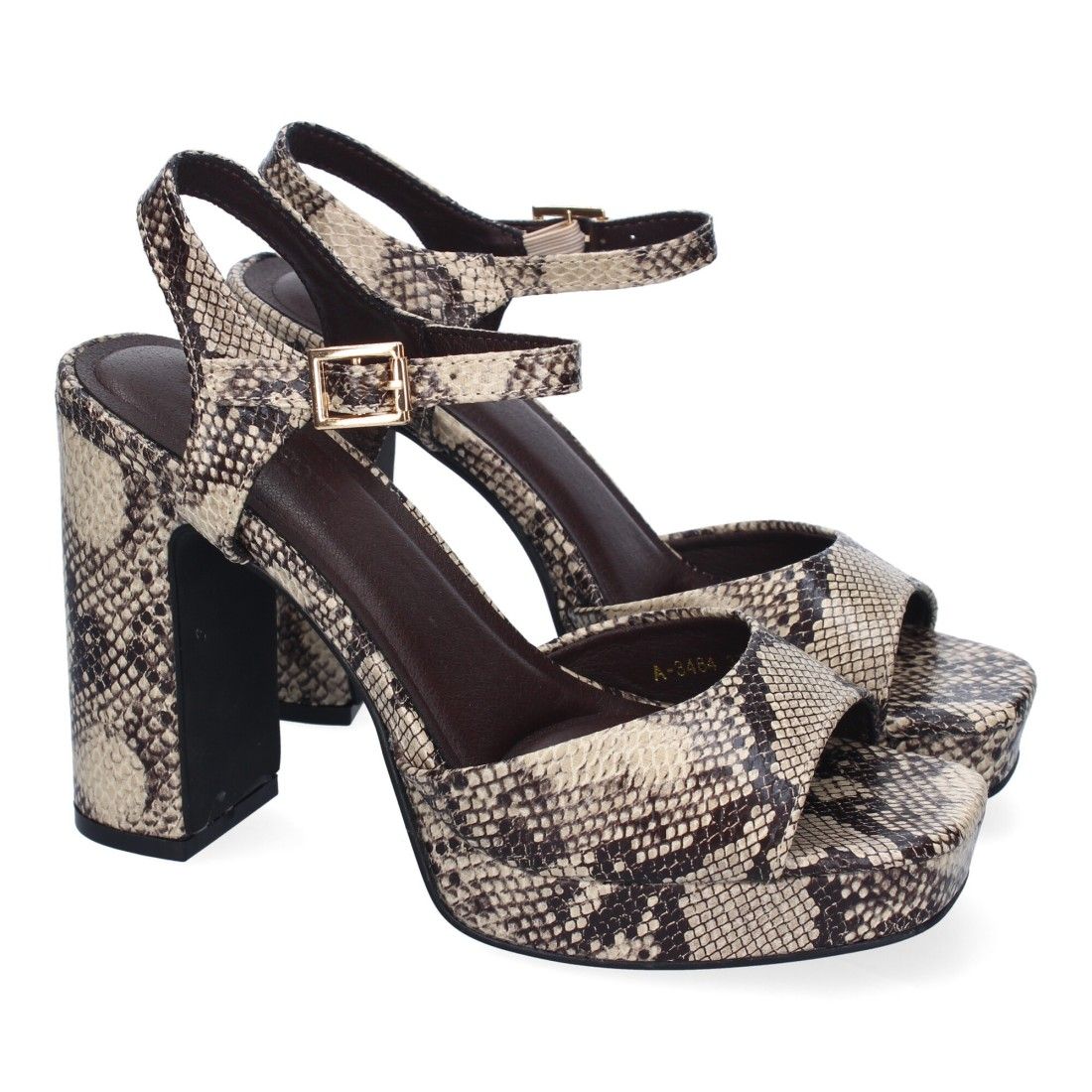 Sandalia de Tacon Alto para Mujer, Comodo, Estampado Animal Print