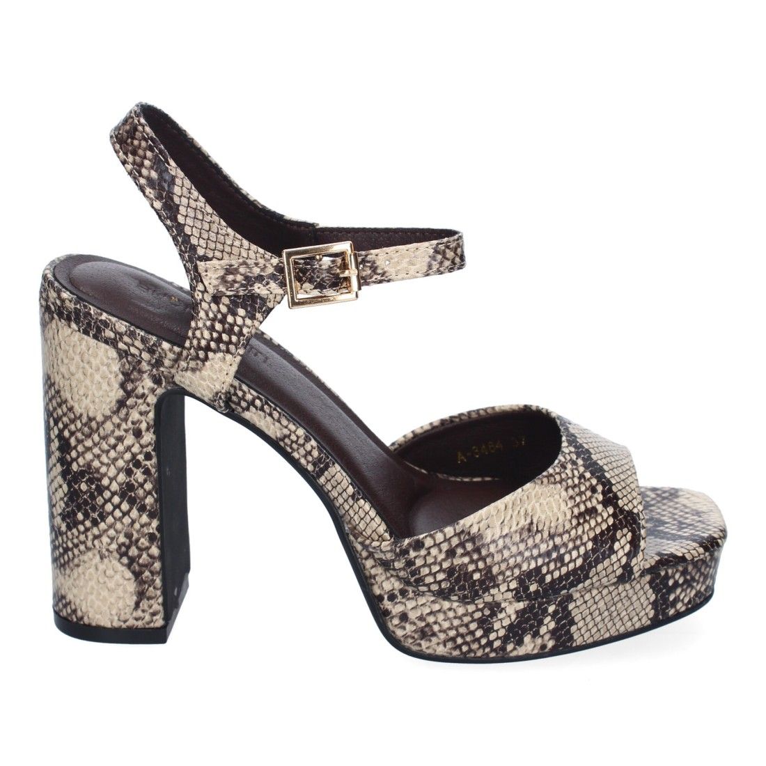 Sandalia de Tacon Alto para Mujer, Comodo, Estampado Animal Print - Imagen 2