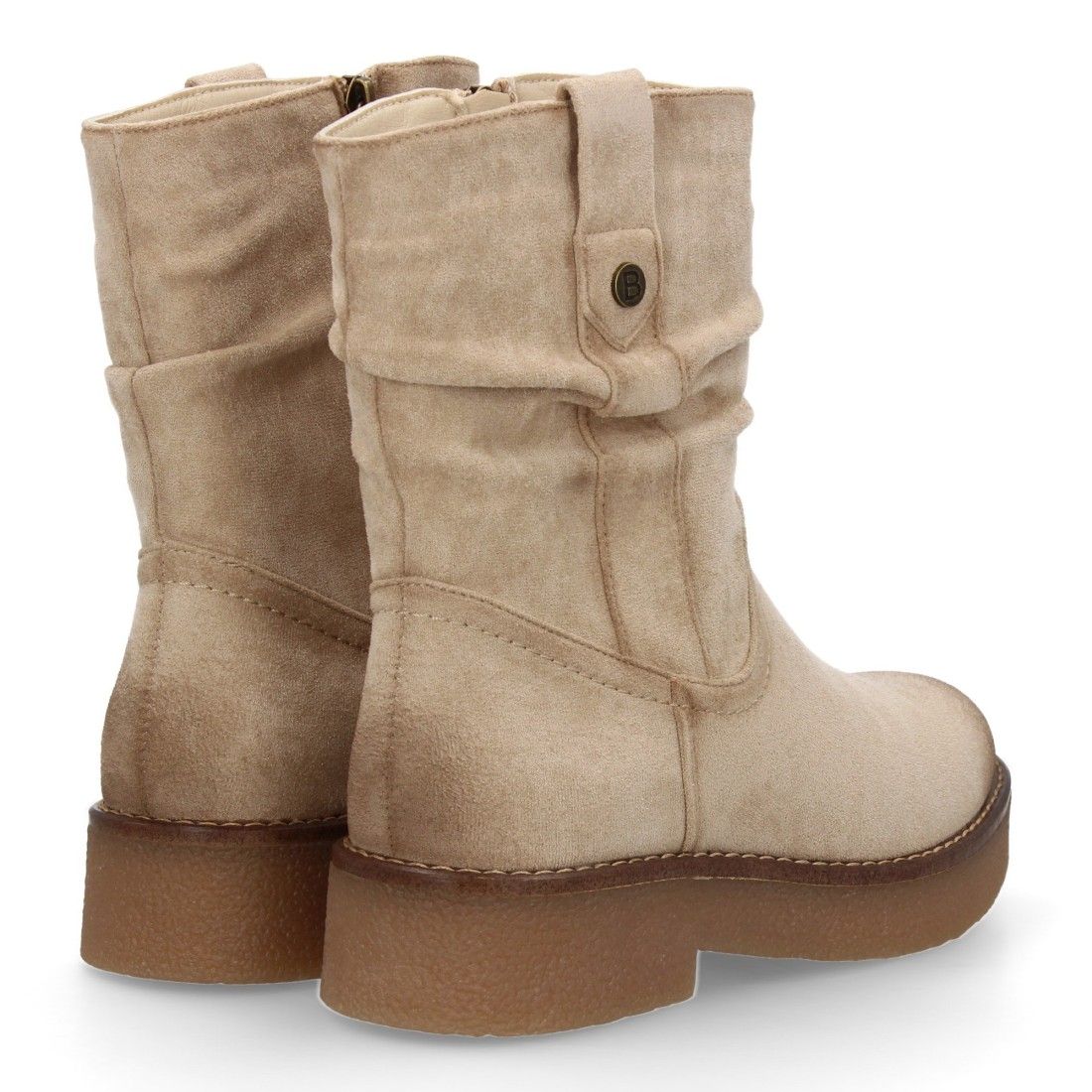 Botines planos para Mujer, cómodos y elegantes, diseño moderno con caña arrugada - Imagen 5