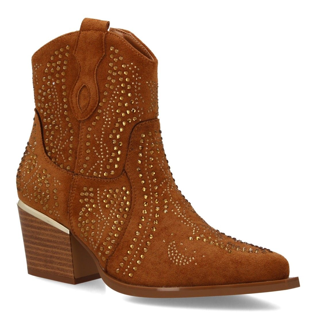 Botin de mujer con detalles brillantes y estilo Cowboy, ideal Otoño invierno - Imagen 3