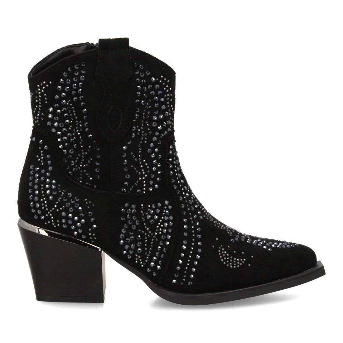 Botin de mujer con detalles brillantes y estilo Cowboy, ideal Otoño invierno - Imagen 2