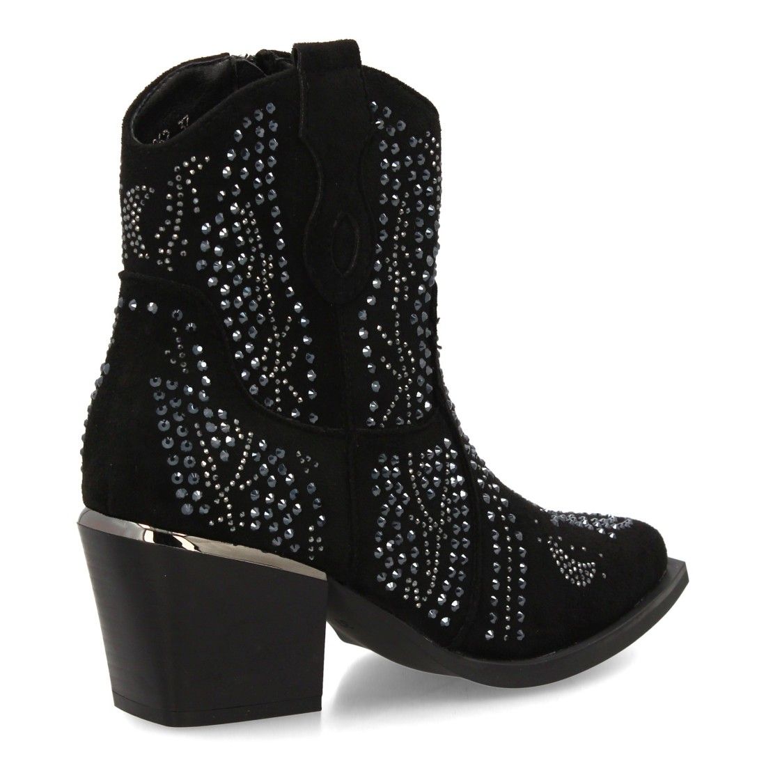 Botin de mujer con detalles brillantes y estilo Cowboy, ideal Otoño invierno - Imagen 4
