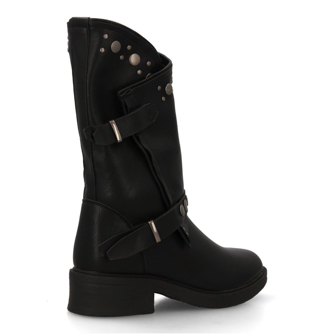 Bota plana de mujer con doble hebilla y tachuelas. - Imagen 4