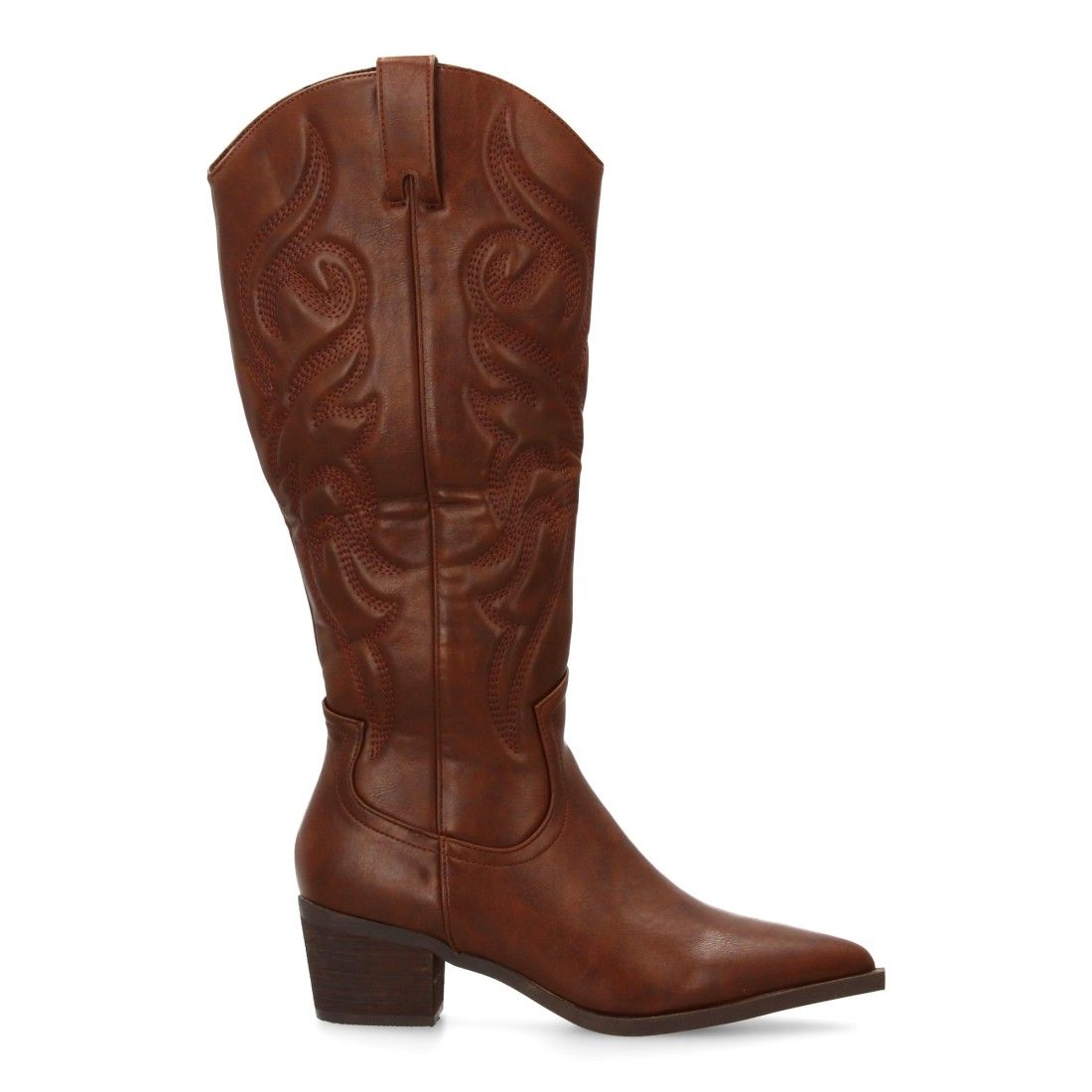 Bota cowboy alta con bordados decorativos - Imagen 2