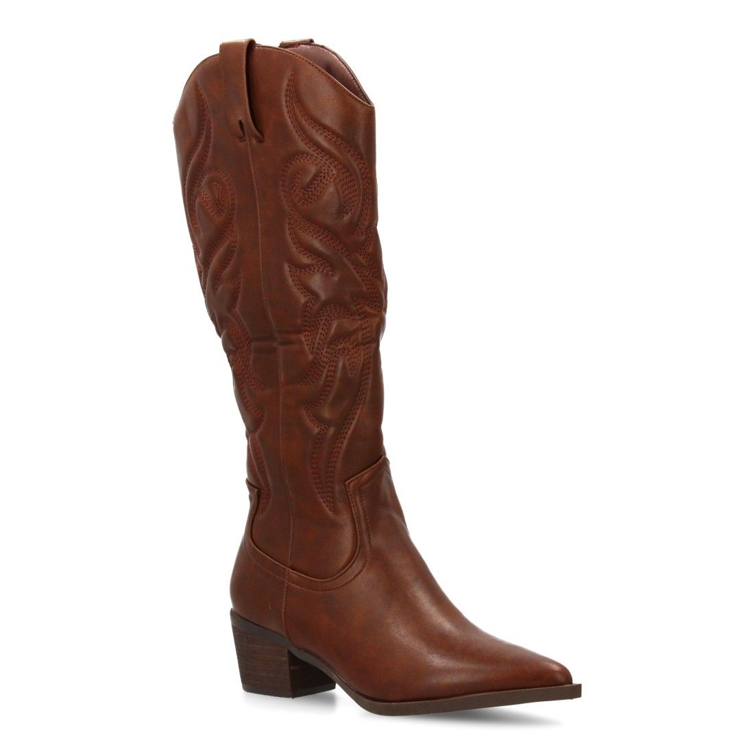 Bota cowboy alta con bordados decorativos - Imagen 3