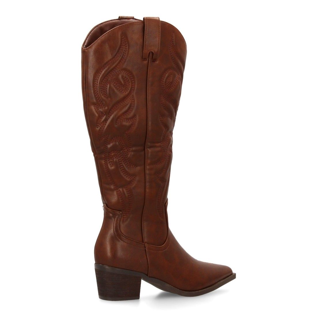 Bota cowboy alta con bordados decorativos - Imagen 4