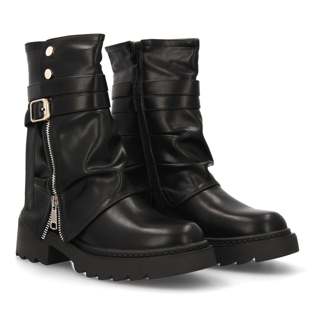 Bota motera con cremallera lateral