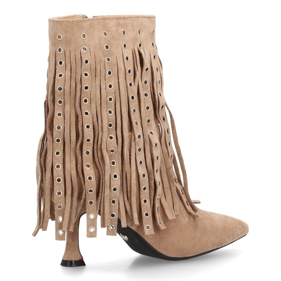 Botin de tacon flecos y tachuelas metalicas - Imagen 4