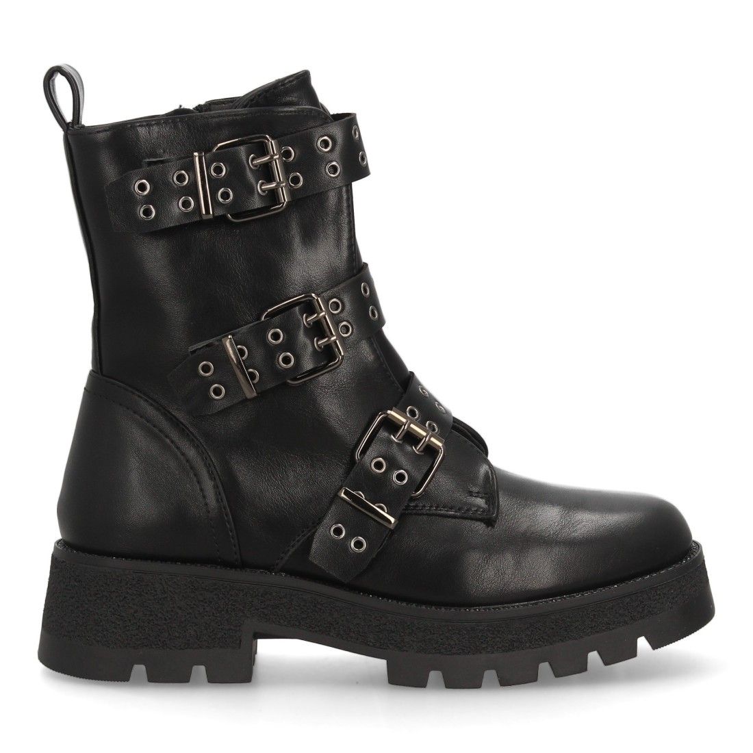 Bota militar con hebillas y tachuelas decorativas - Imagen 2