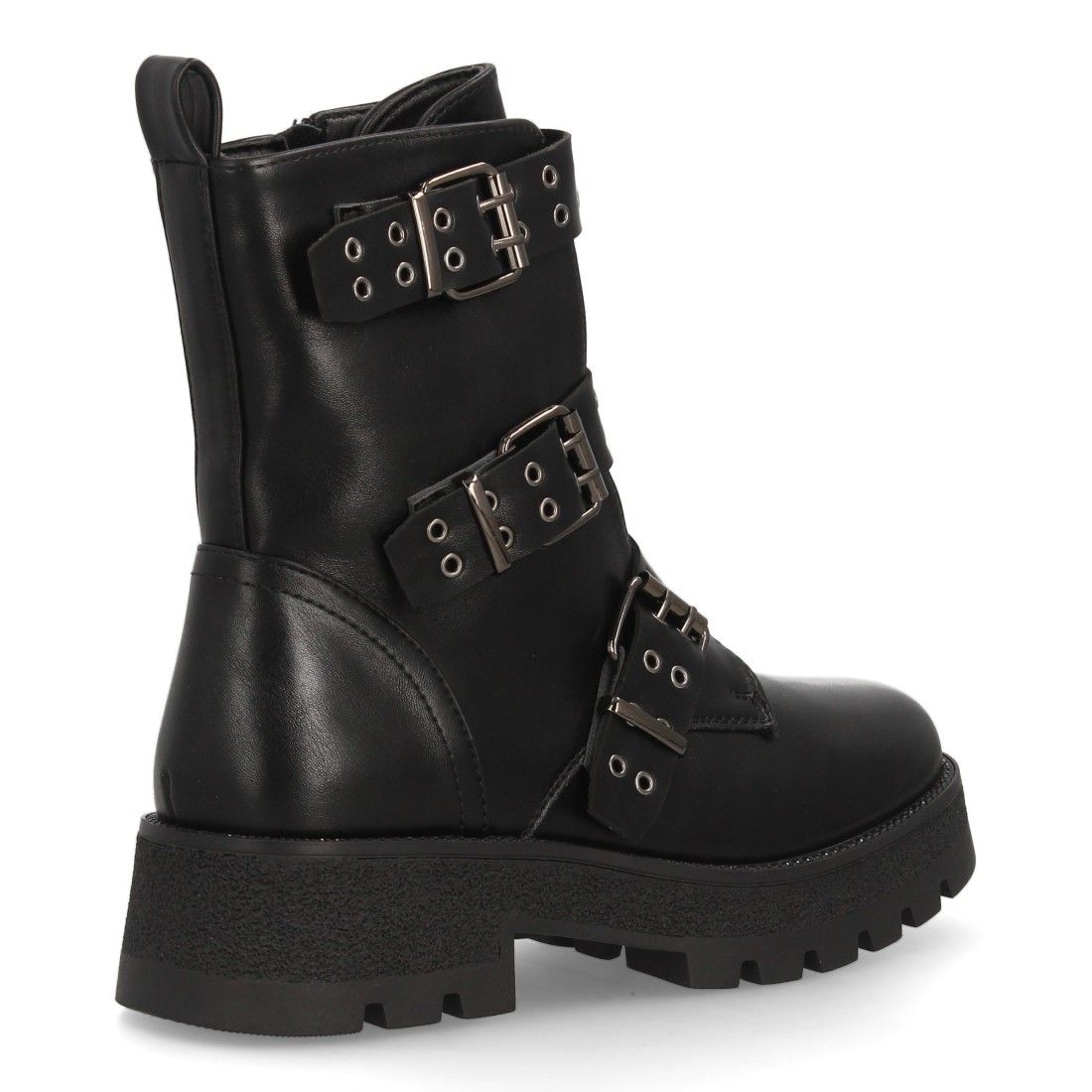 Bota militar con hebillas y tachuelas decorativas - Imagen 4