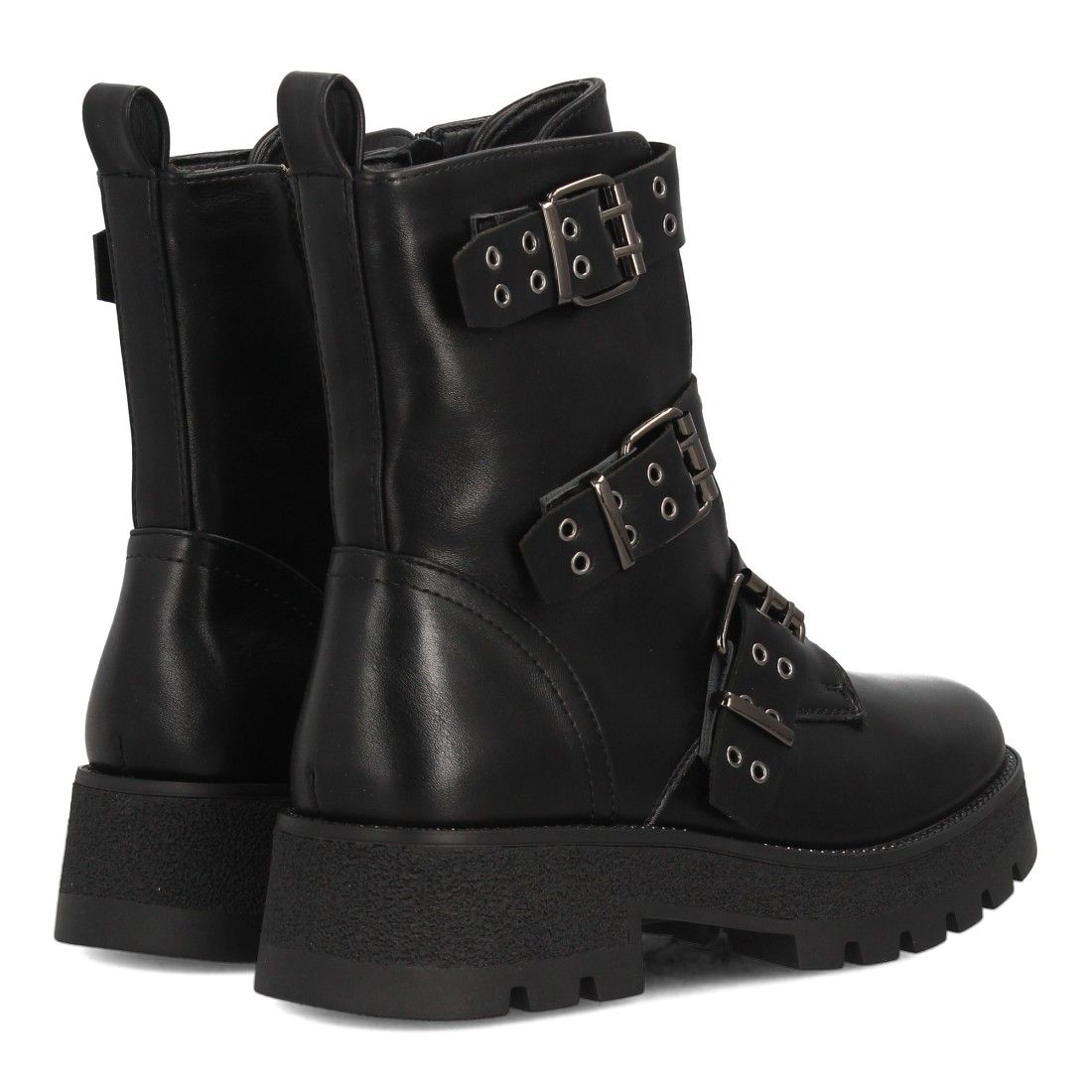 Bota militar con hebillas y tachuelas decorativas - Imagen 5