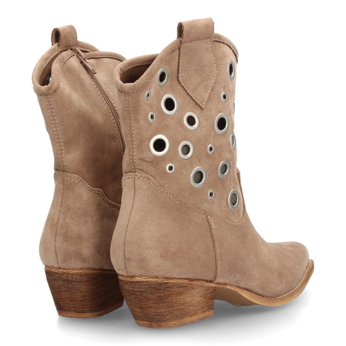 Botas cowboy con ojales metálicos para mujer. - Imagen 5