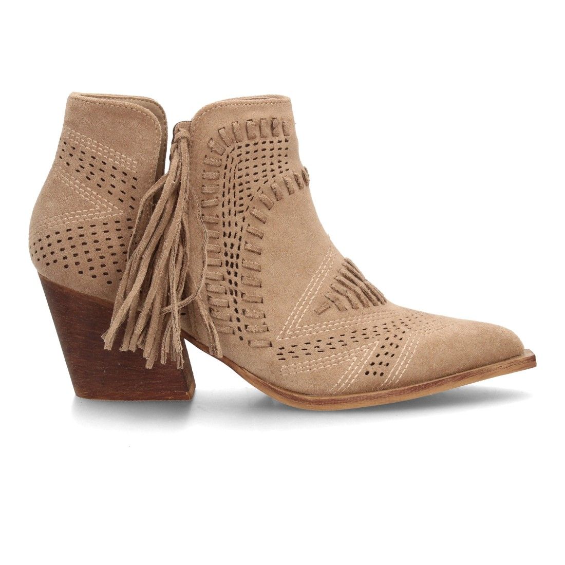 Botín cowboy calado con flecos para mujer - Imagen 2