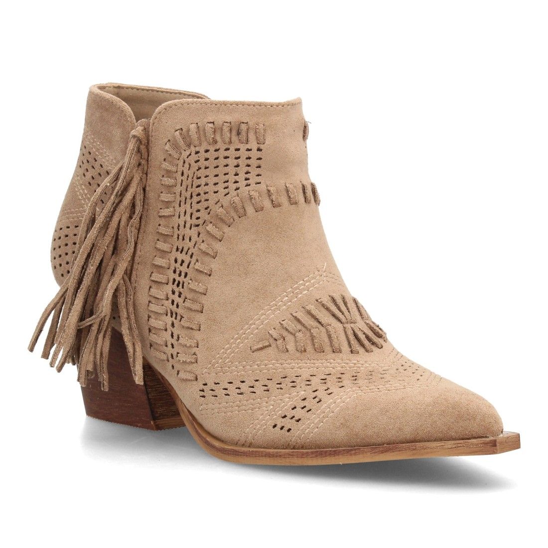Botín cowboy calado con flecos para mujer - Imagen 3