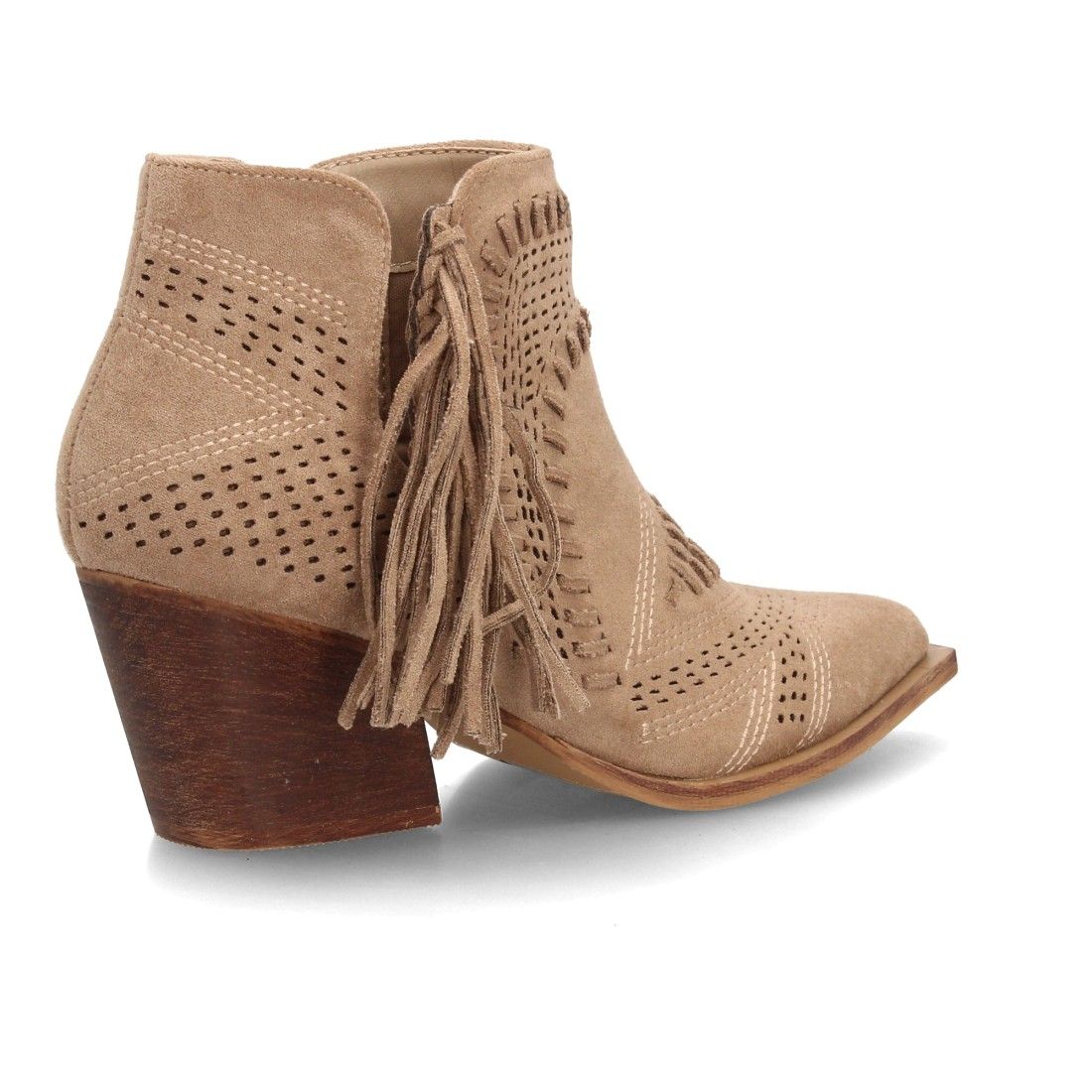 Botín cowboy calado con flecos para mujer - Imagen 4